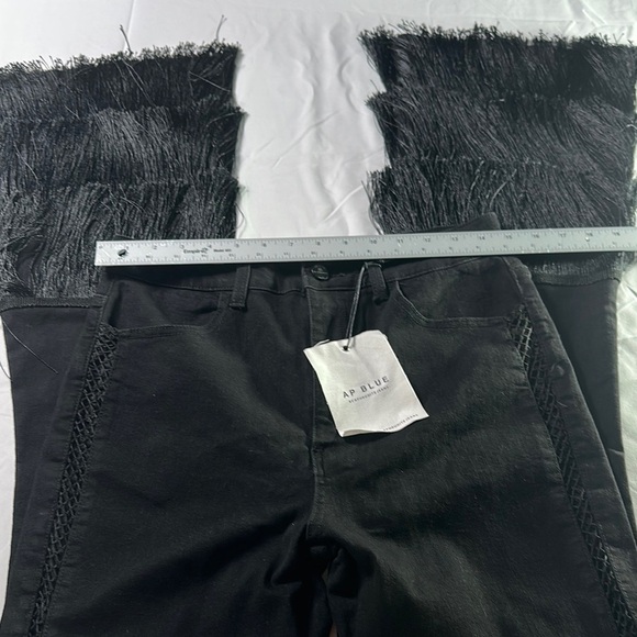 Black Flare Jeans with Dramatic Fringe - Picture 5 of 9